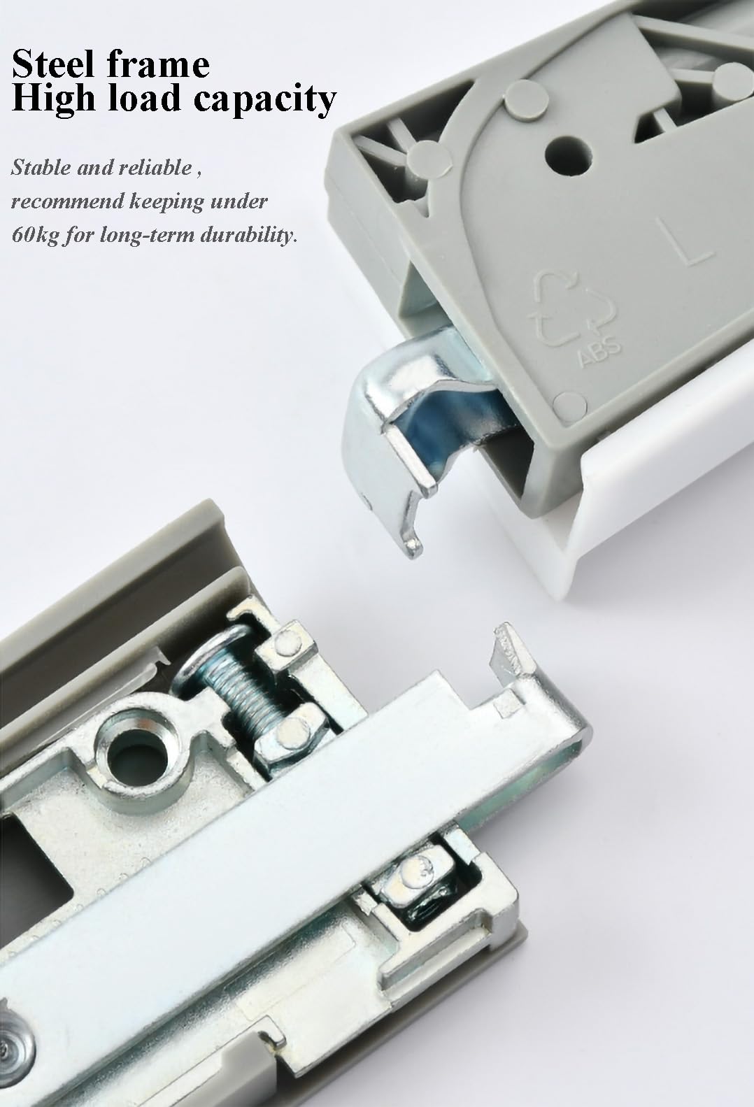 JVHLOV Cabinet Hanging Brackets + Wall Mounting Plates, Adjustable Steel Suspension Hooks for Kitchen Cupboards, 130kg Load Capacity, White x6 - Image 3