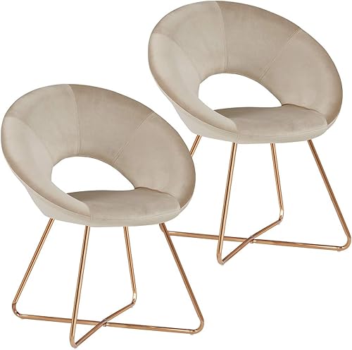 DUHOME Sillas modernas de terciopelo con acento para sofá individual, cómodas sillas tapizadas, sillas de descanso con patas doradas, juego de 2