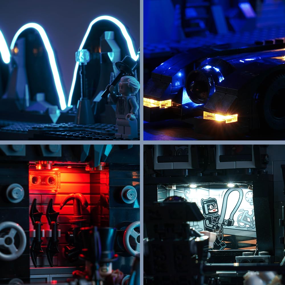 Zestaw oświetlenia LED do zestawu Lego 76252 Cień Jaskini Batmana (bez Lego), Zestaw oświetlenia dekoracyjnego do zestawu Lego Cień jaskini Batmana, Zabawka kreatywna — wersja standardowa