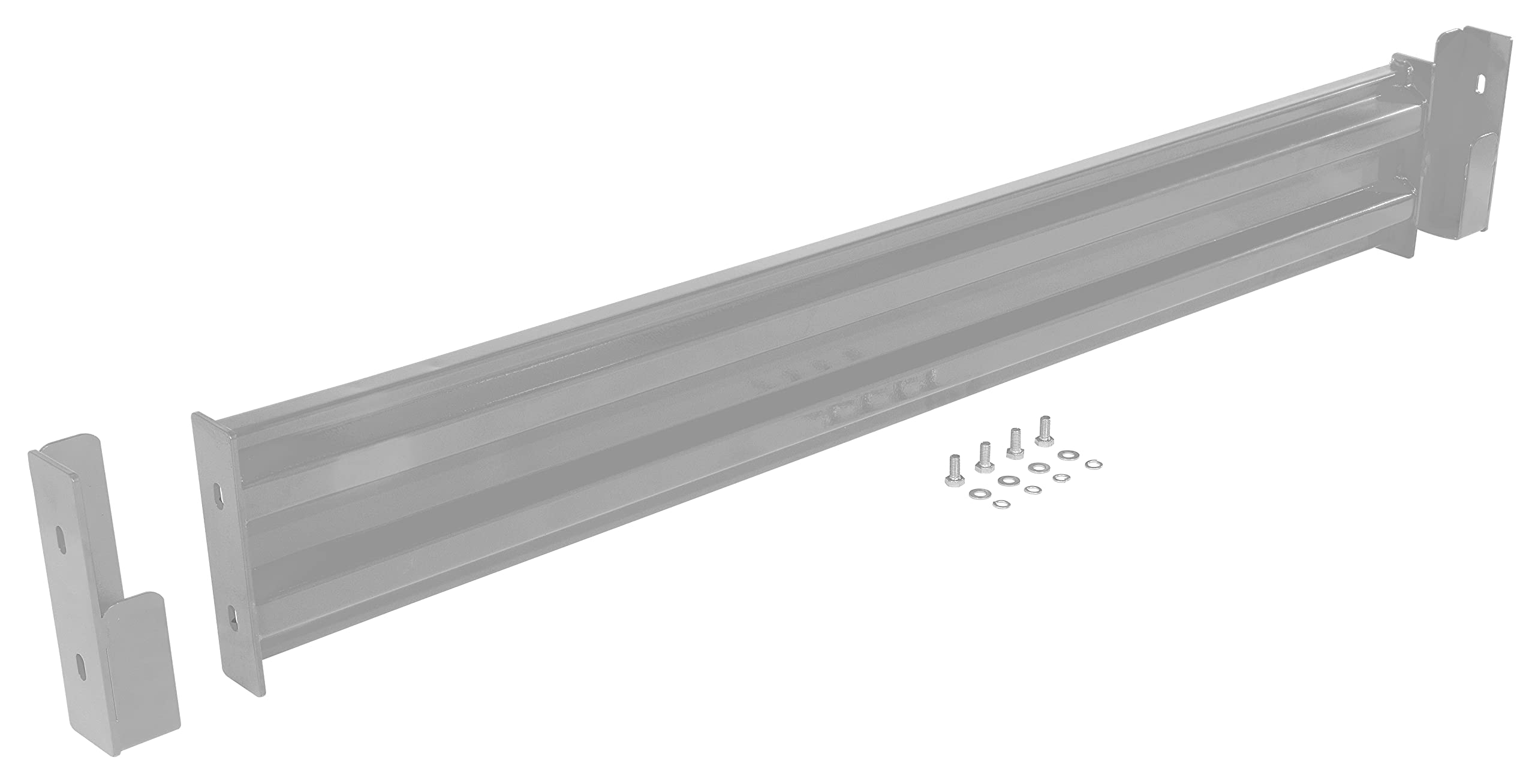 Vestil GR-F2R-DI-6-SL Steel 2 Ribbed Drop in Style Guard Rail 66 in. Length Silver