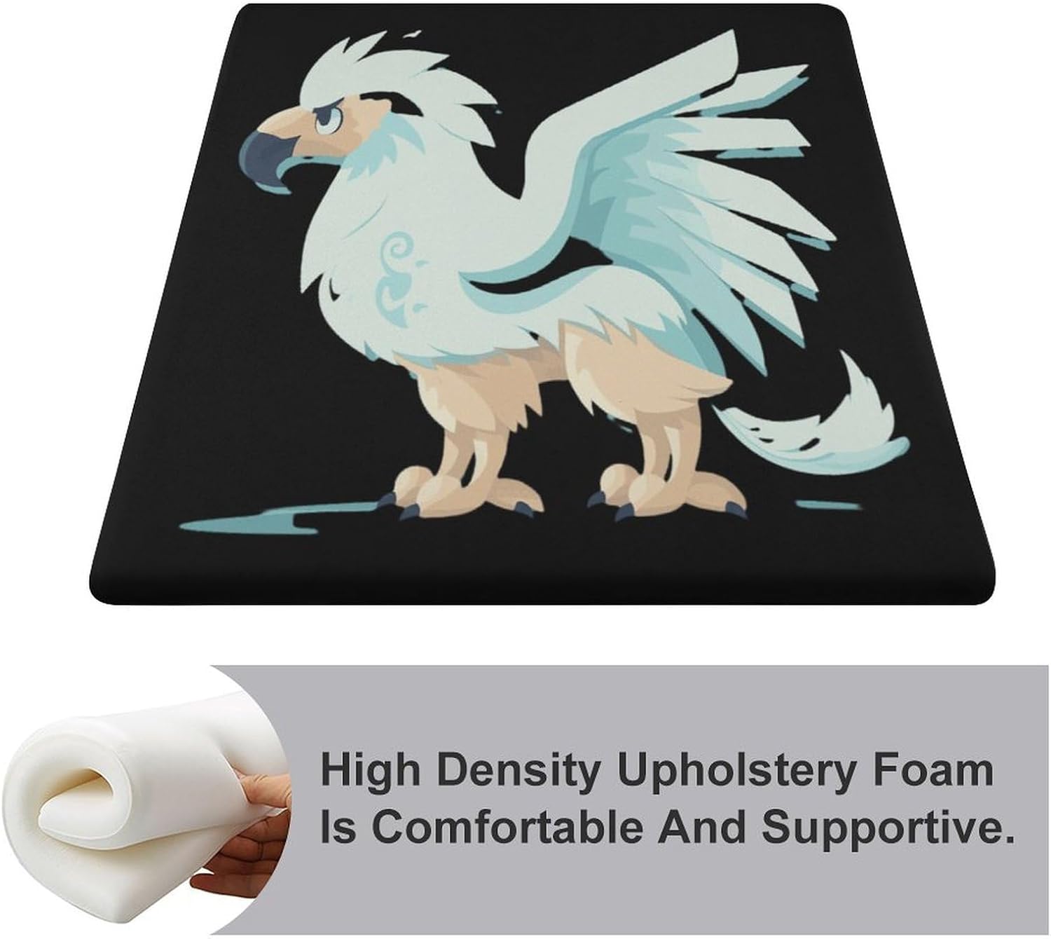 Cartoon Griffin Floor Pillow Meditation Yoga Cushion Square Chair Cushion Pillows Seating for Adults