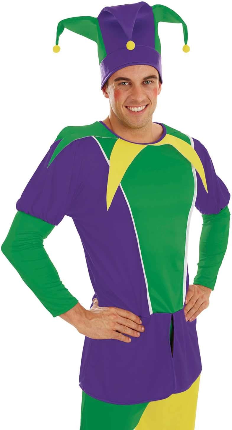 fun shack Adult Jester Costume Men, Mardi Gras Costume Men, Court Jester Costume Men, Jester Halloween Costume Men - Image 2