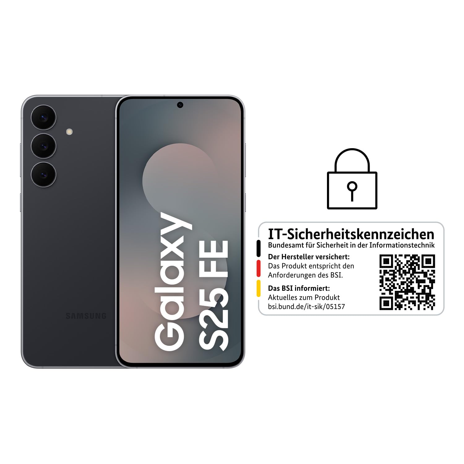 Samsung Galaxy S25 FE Enterprise Edition, AI Smartphone, Android-Handy ohne Vertrag, 8 GB RAM, 128 GB Speicher, Lange Akkulaufzeit, Sicherheit durch Knox Suite, JetBlack