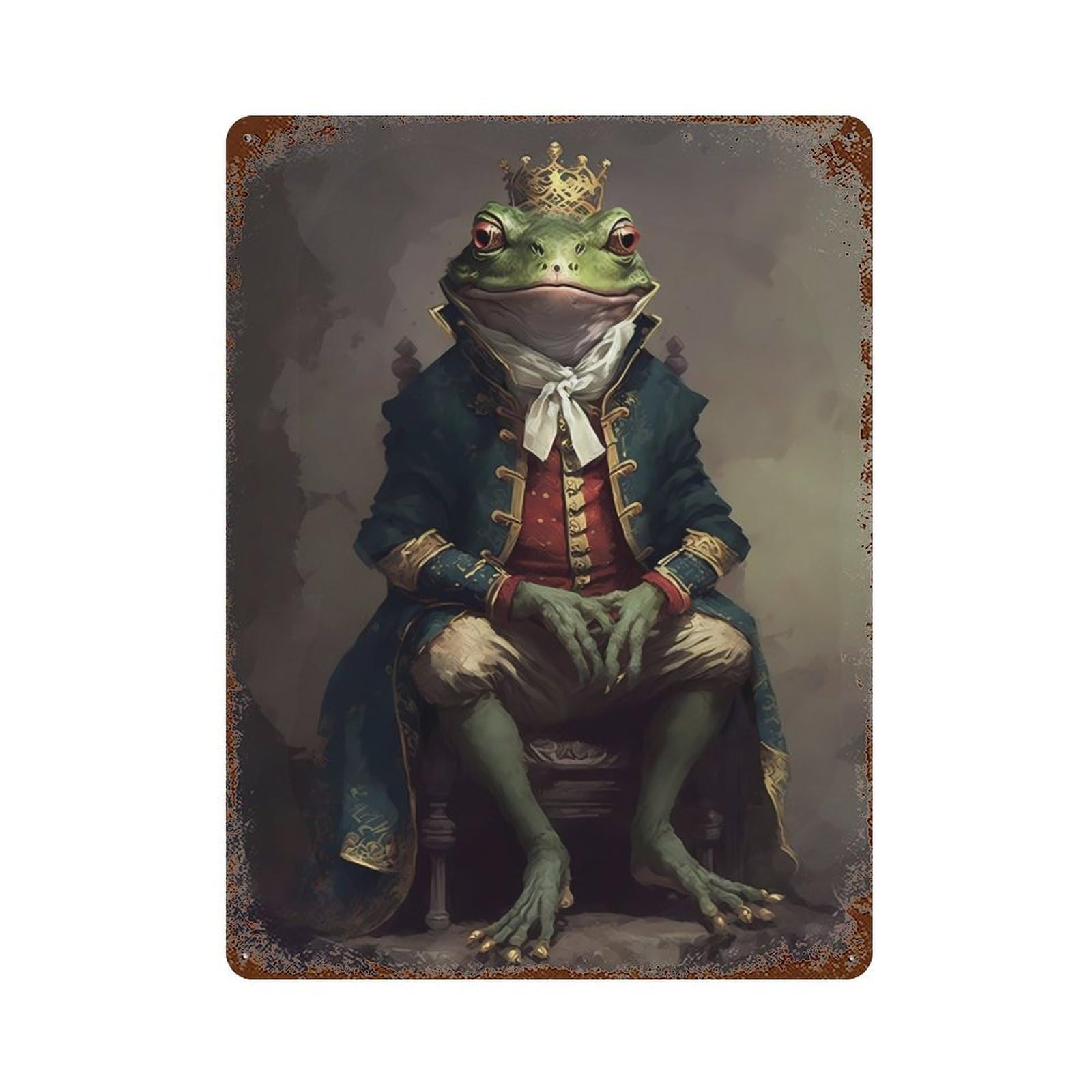 Frog Imagination Rusty Metal Tin Sign 15.7"x11.8", Ideal for Patio, Garden Room And Bar Decor
