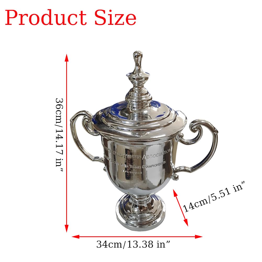 Nachbildung der US Open Tennis-Herren Einzel Champion Trophäe, Challenge Cup Meisterschafts Trophäen Tennis Fan Heimdekoration Sammlerstücke Display Ornamente Kunstharz