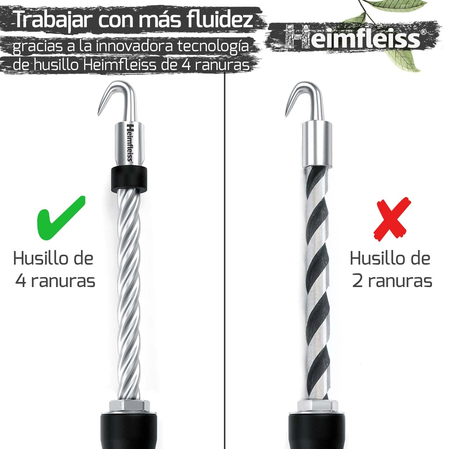 Heimfleiss® Atadora alambre con retorno aut. 310mm - Trenzador alambre universal con husillo de acero al carbono - Amarrador de alambre para alambre de atado, alambre de torsión y alambre de unión