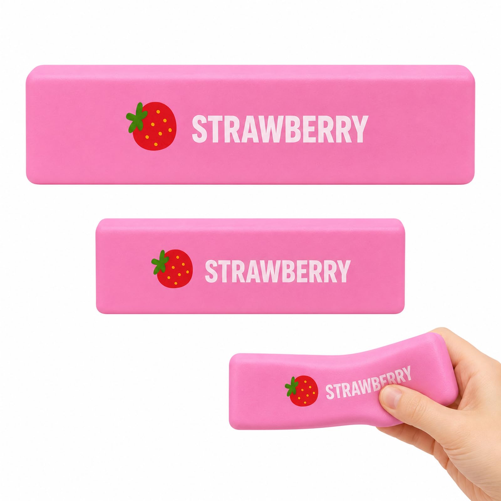 2 PCS Strawberry Butter Squishy, Giant Squishy Set in Two Sizes, Desktop Ornament for Office Styling, Household Display Accessory, Elegant Shared Gift for Adults