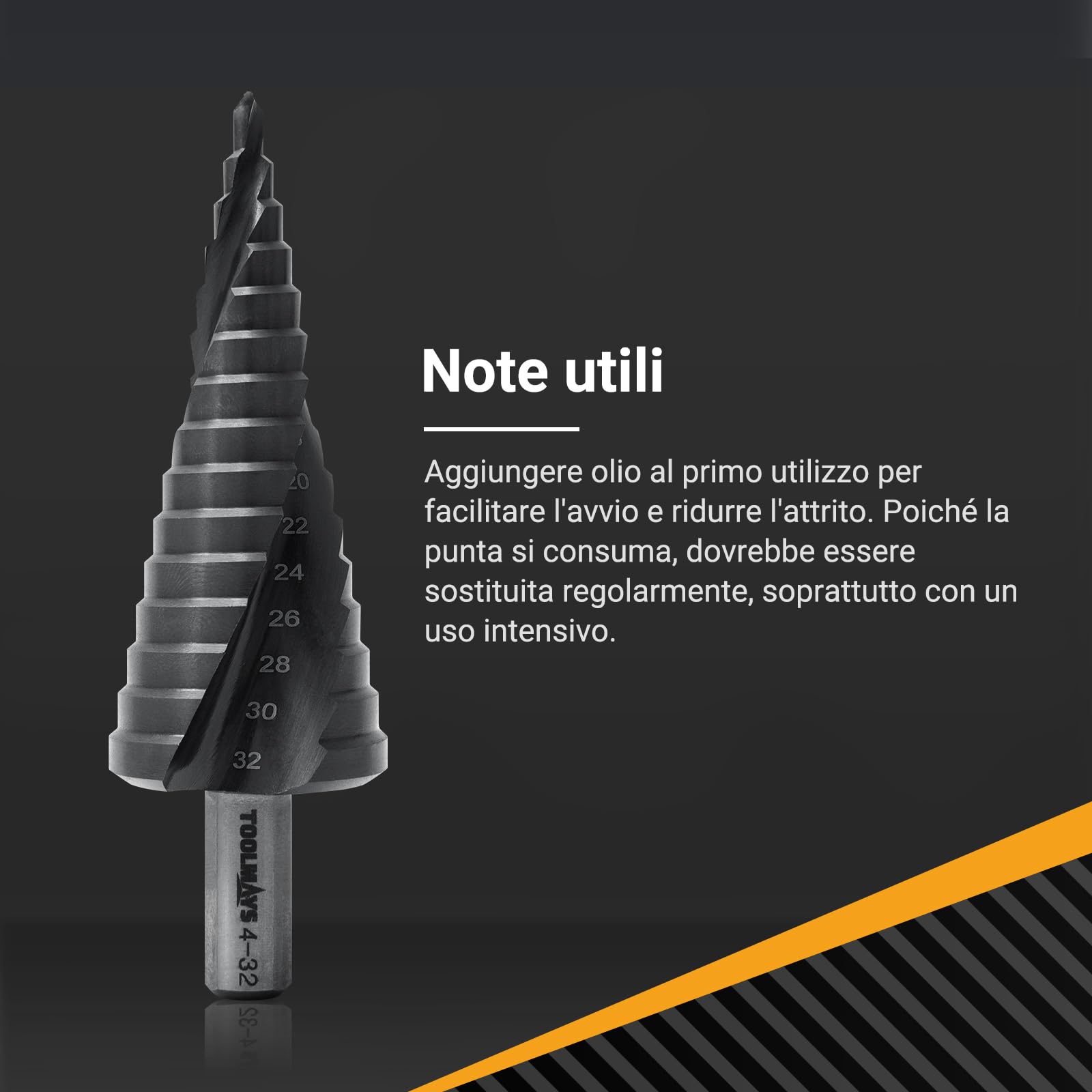 15 Livelli Fresa Conica M35 AlTiN, 4-32 mm, Punta Conica per Acciaio Inossidabile, Ferro, Alluminio, Plastica e Legno, Hss Punte Coniche Professionali