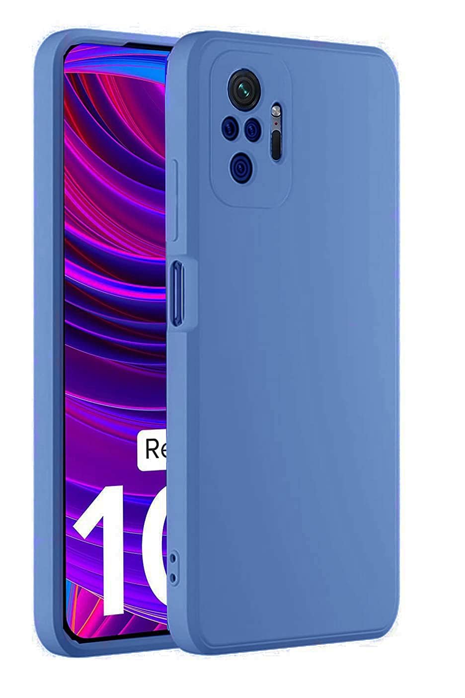 Zubitech Case Compatible for Xiaomi Redmi Note 10 Pro/Redmi Note 10 Pro Max Case Soft Flexible TPU Silicone Back Cover Matt Finish Cover with Camera Protection (Blue)