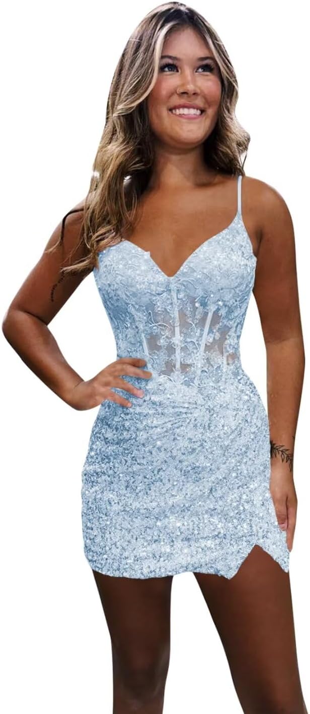 WENKAFO Women's Sparkly Sequin Dresses 2024 for