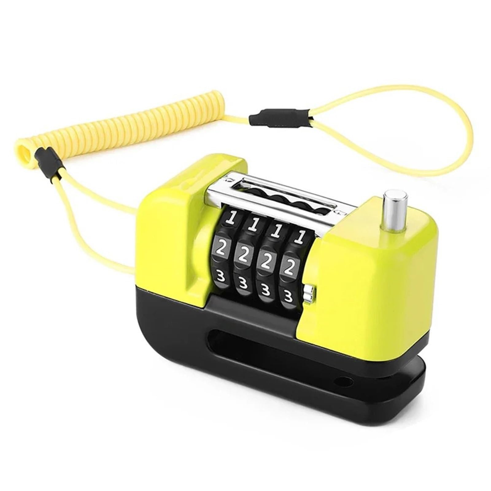 Poayuewr Orange Handlebar Lock,Brake Throttle Lock 1Pc Disc Brake Combination Lock,Four Digit Code Anti-Theft Lock-Easy Setup,With A Reminder Cord