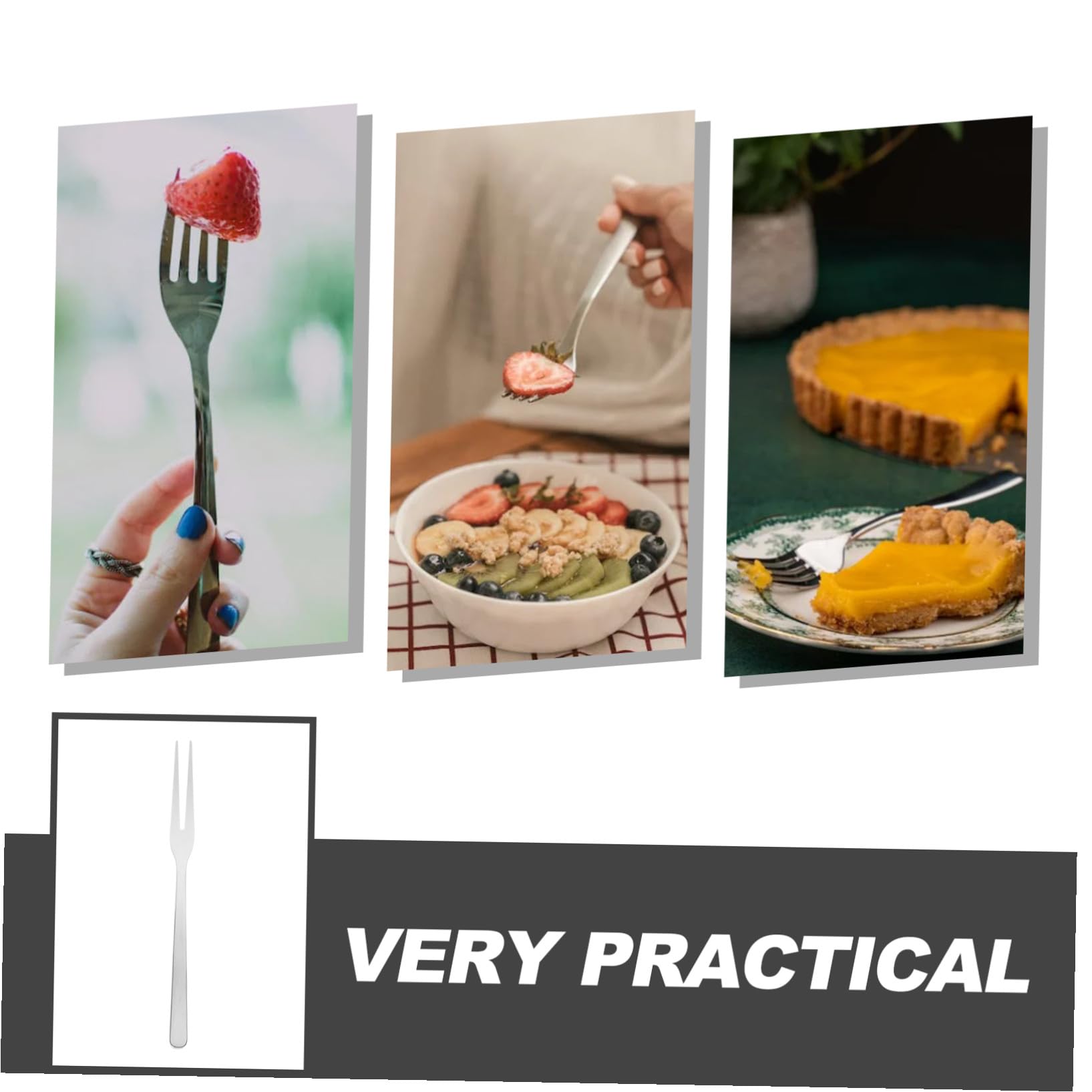 Anneome 8 pezzi Forchettine Piccole in Acciaio Inox per Dessert e Frutta Design Ergonomico Resistente per Antipasti e Insalate