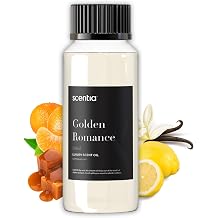 Golden Romance Diffuser Oil | Romantic Essential Aromatherapy Oil for Love and Date Night | Valentine Collection with Mandrin, Lemon, Bourbon & Musk | 120ml | 4.06 Fl Oz 4.06 Fl Oz, Golden Romance