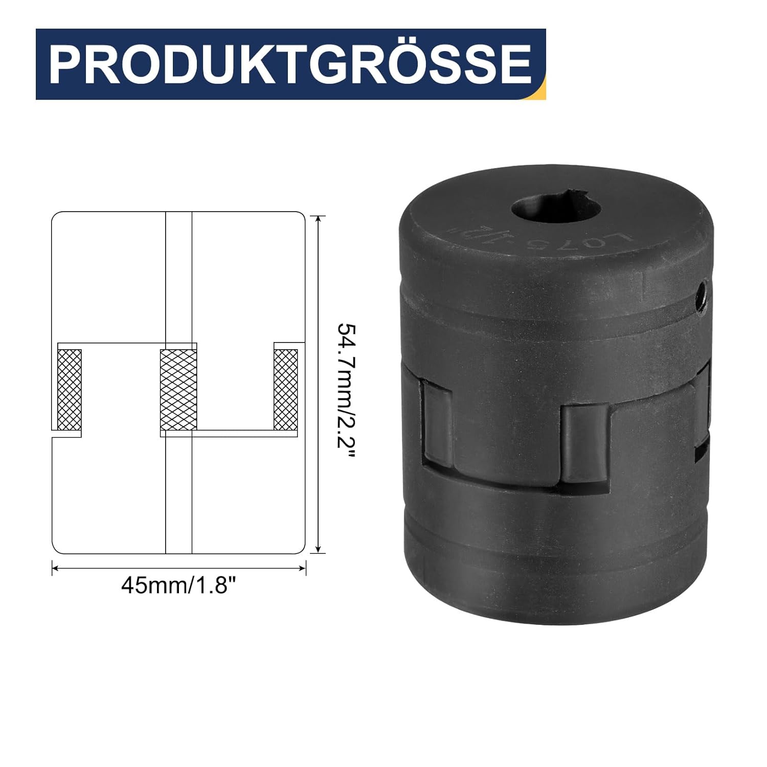uxcell 1/2" to 7/8" L075 Flexible 3-Piece L-Jaw Coupling Coupler Set & Buna-N NBR Rubber Spider for Log Splitter Hybrid Equipment