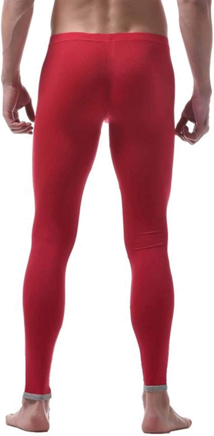 ACSUSS Men's Athletic Sports Thin Leggings Pants Long Johns Bottoms Workout Running Tights Underwear