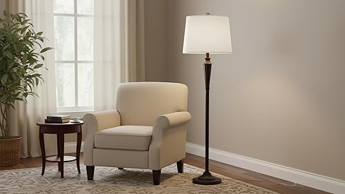 Vista 8 de Aspen Creative 32020A Transitional Empire Shape Spider Fitter Lamp Shade in White, 14" Top x 16" Bottom x 12" Slant Height Blanco