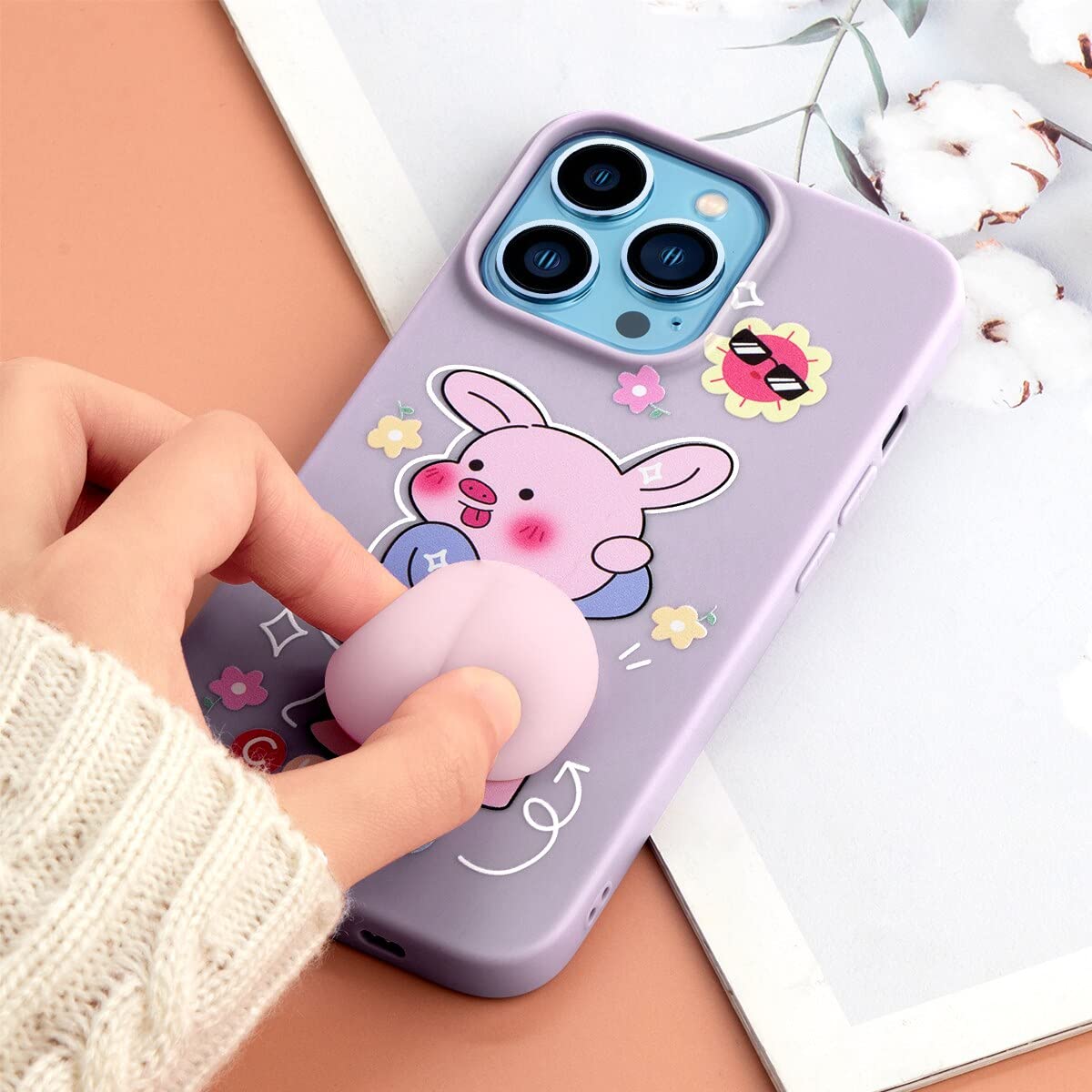 Custodia Personalizzata Per IPhone 8/7/SE 2020/2022 – Copertina Morbida In TPU Con Foto E Testi – Design Unico – Viola Erba - 2