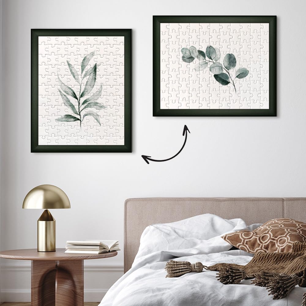 Cornice Portafoto Valencia 51x69 Cm Verde Scuro In MDF: Classica E Versatile Per Poster, Puzzle E Foto. Vetro Acrilico Incluso.