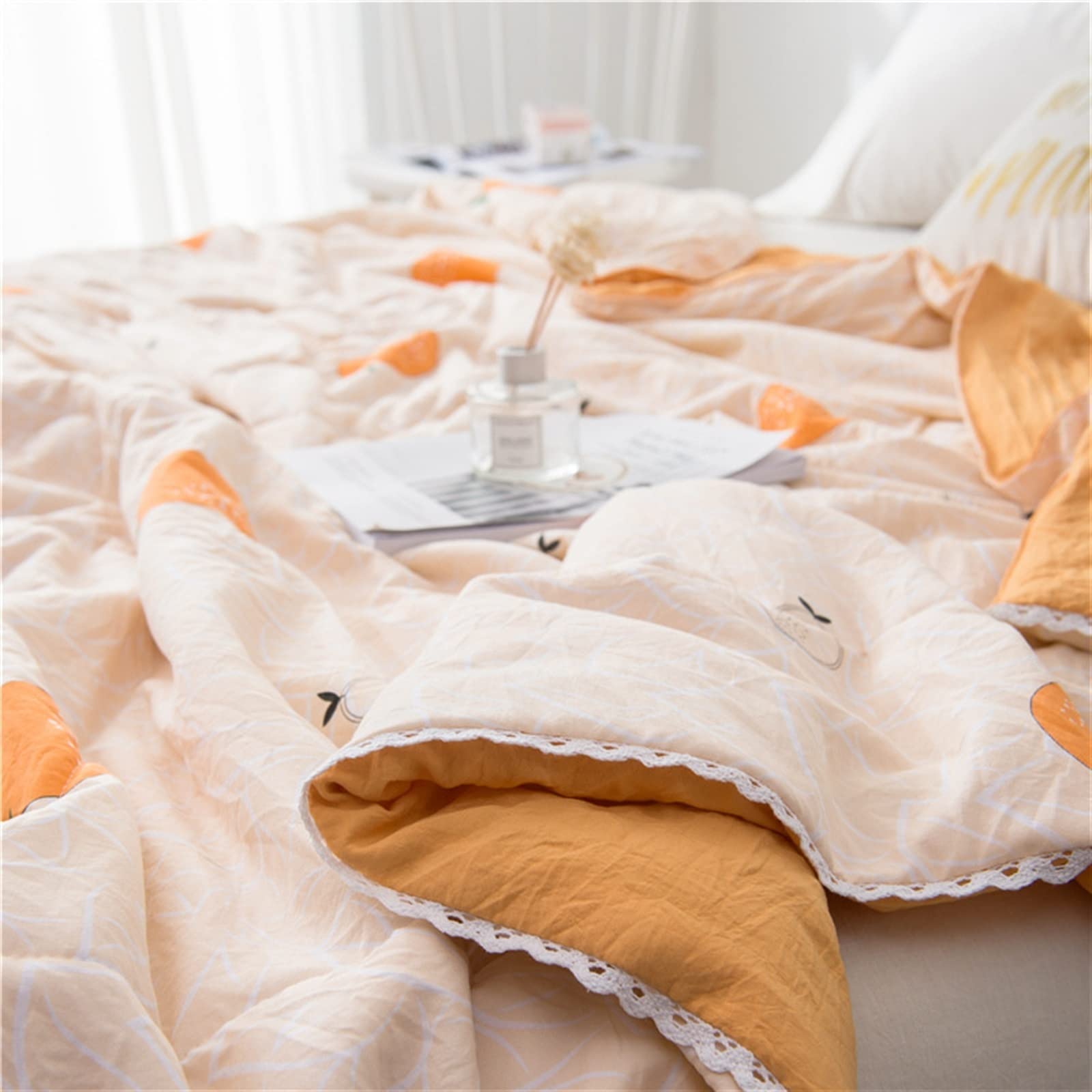 DieffematicMT Mantas para Sofa Edredón Fresco de Verano, Manta de Toalla de Aire Acondicionado de algodón Lavado, Manta de núcleo al por Mayor, Manta Textil Lavable a máquina