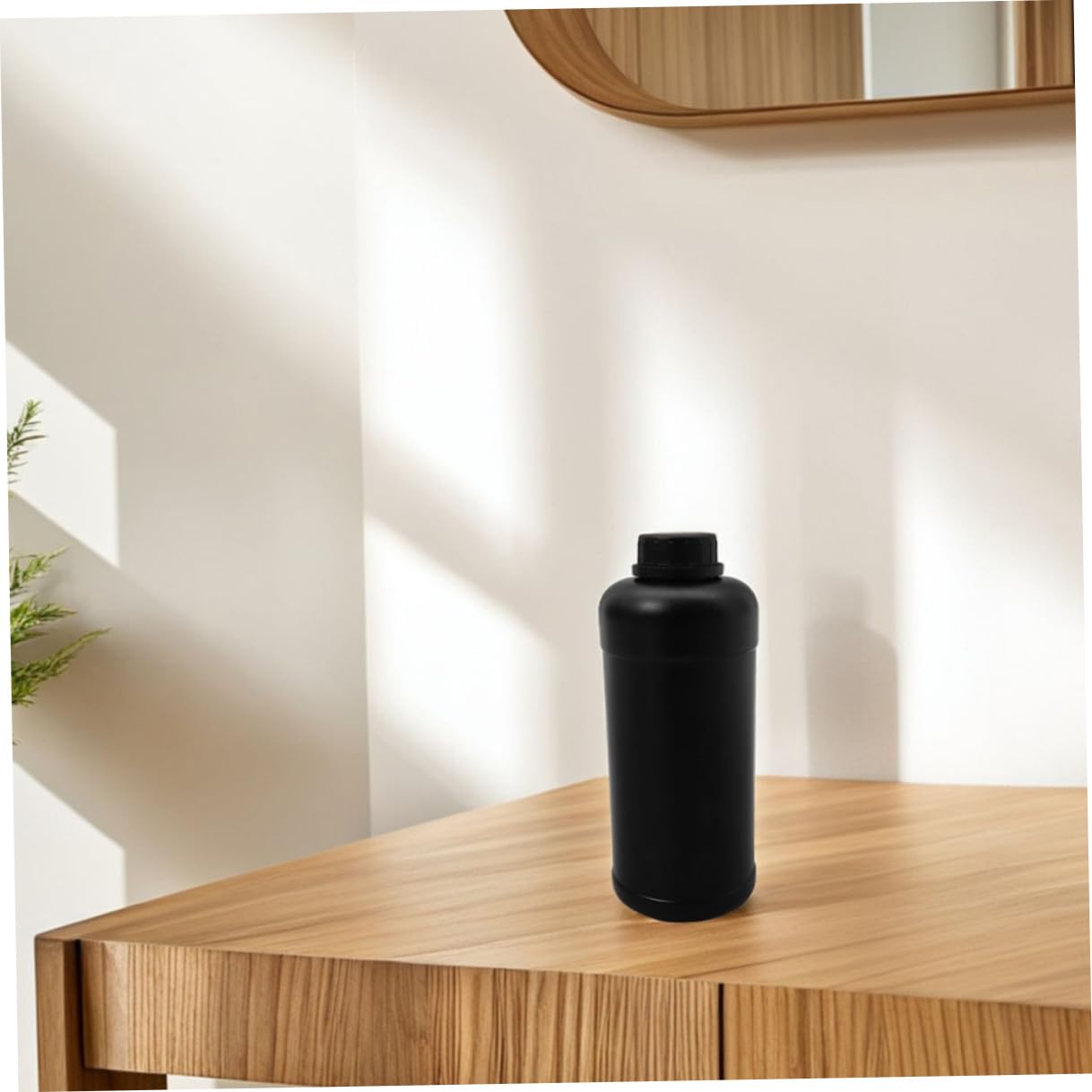Bottiglie di Plastica 1000ml Nere per Inchiostro e Chimici, 6 Pezzi