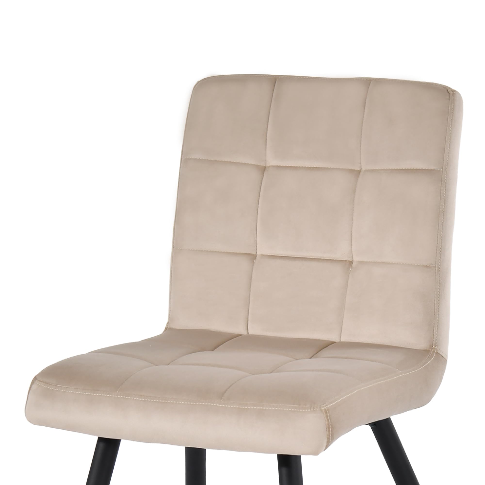 Duhome Sedie da sala da pranzo set 4er set da cucina sedia soggiorno sedia in velluto con schienale, telaio realizzato con design della sedia imbottita in metallo, beige