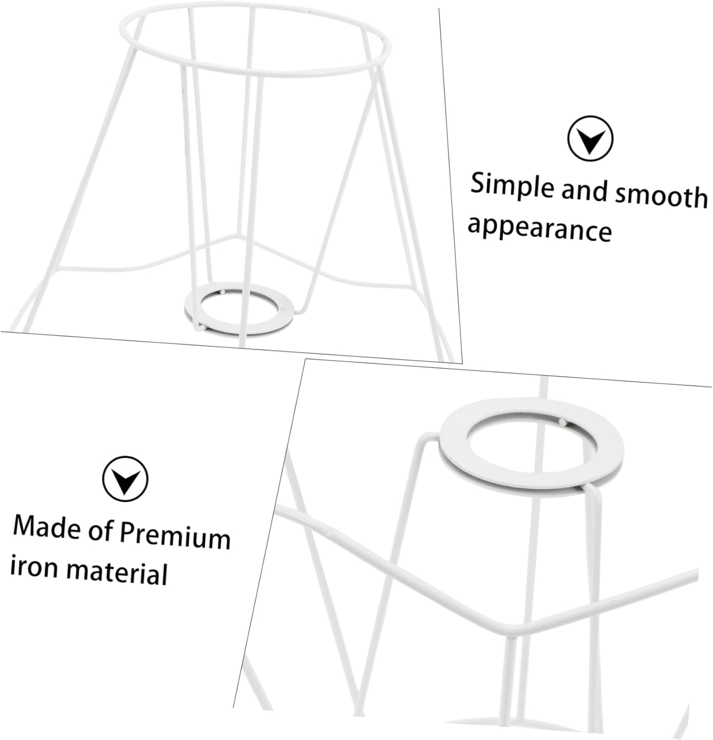 VOSAREA Table Lamp Shade Frame for Projects Socket Frame Easy to Use Versatile Design for Table Floor and Pendant Lamps for Home Decor