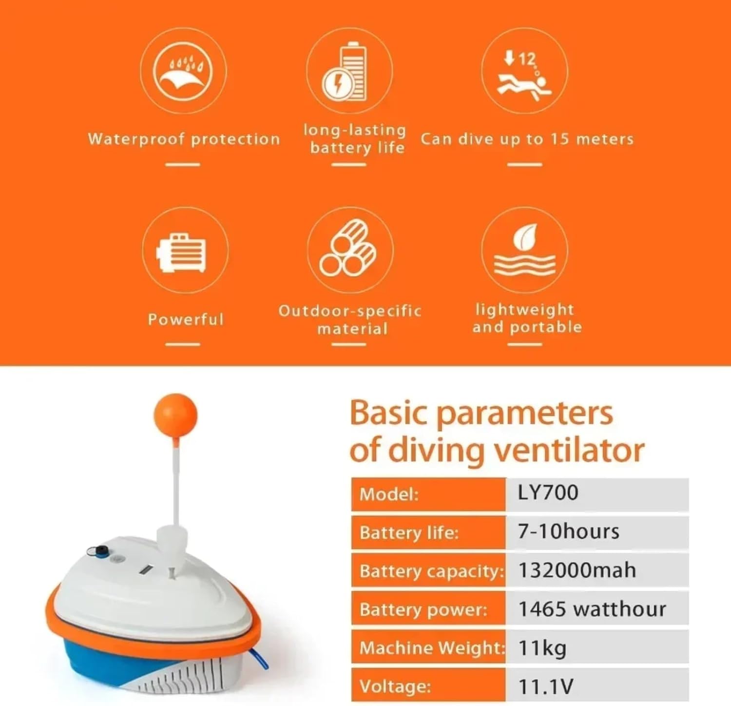 GOYOJO Diving Ventilator 7–10 Hour Tankless Scuba Air System, Dual User Portable Rechargeable Hookah Diving Compressor for Snorkeling, Spearfishing, Pool and Shallow Water Exploration