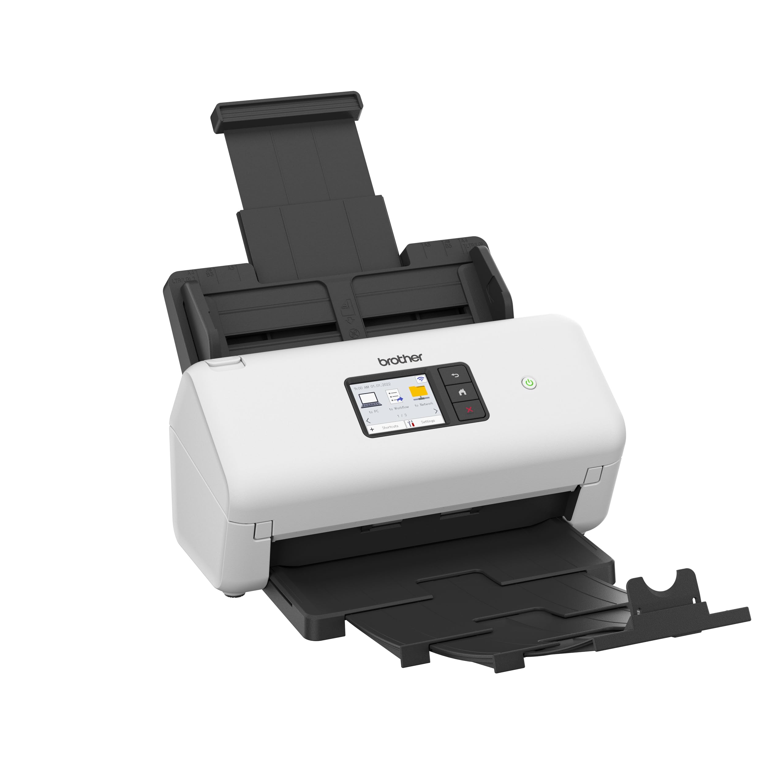 Brother ADS-4550W. Escáner A4 de sobremesa. Digitaliza a 70ppm a Doble Cara, con conexión a Red Cableada y WiFi
