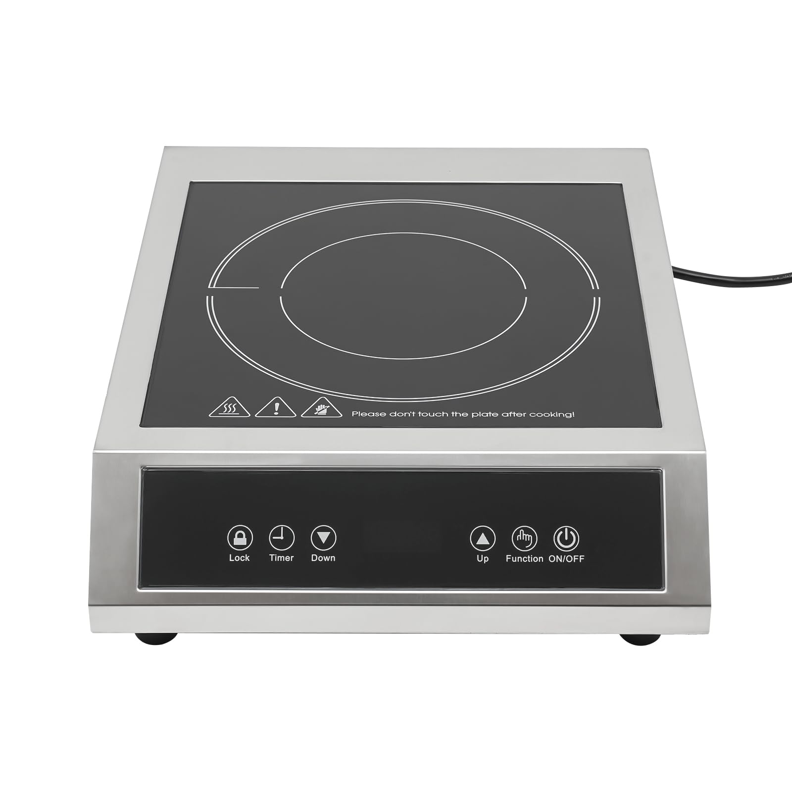 Induktionskochfeld 3500W 35x28cm Edelstahlgehäuse Ceranplatte Touch-Display 11 Temperaturstufen Timer Kindersicherung
