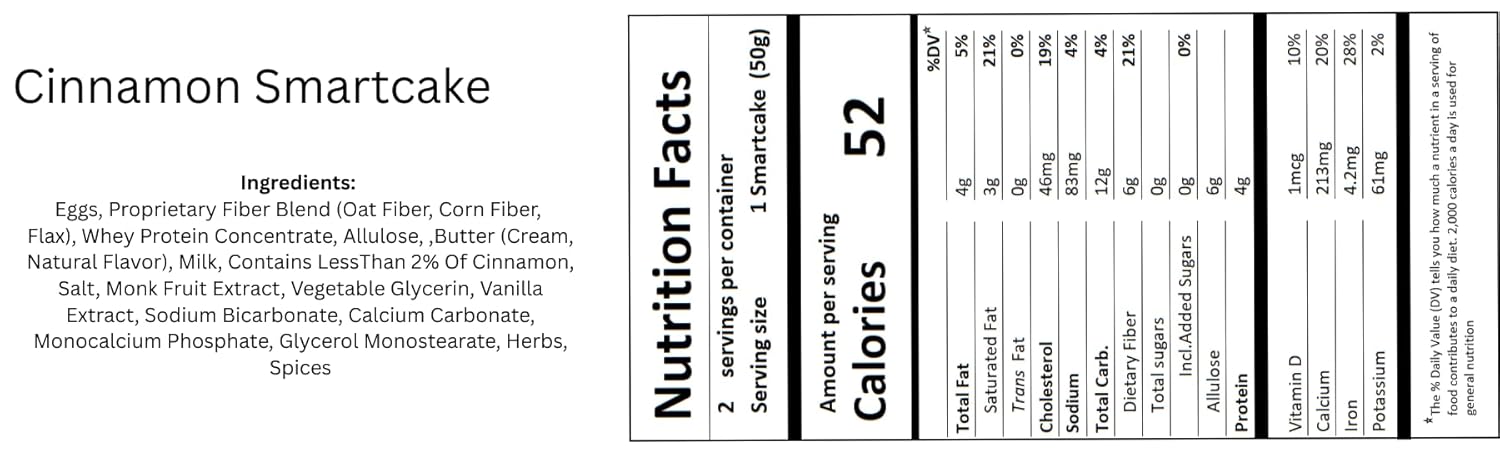 Smart Baking Company Smartcake, Sugar Free, Gluten Free, Low Carb, Keto Dessert (Cinnamon, 16 CT)