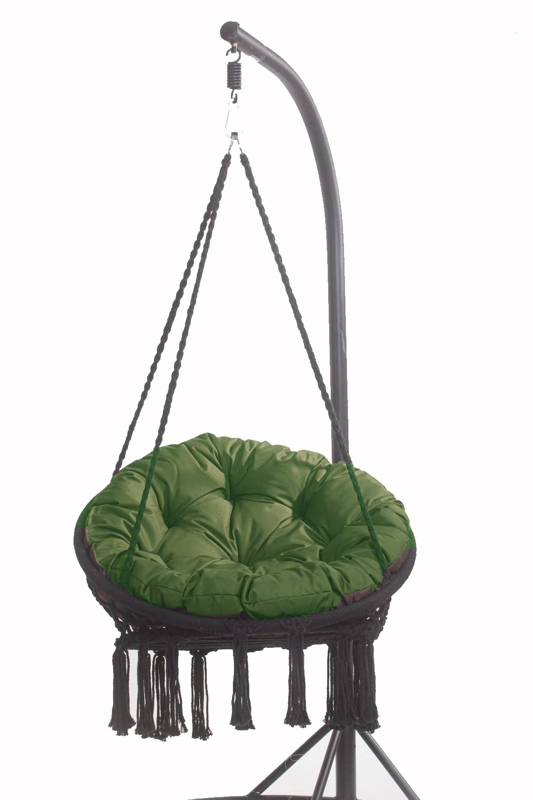 Cuscino per poltrona sospesa per esterni, 90 x 90 cm, cuscino pensile, cuscino rotondo, per interni ed esterni, cestino sospeso con (verde)