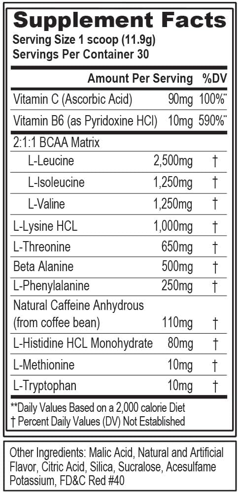 EAAs Amino Acids Powder - Energizing EAA Essential Amino Acids Pre & Post Workout Powder for Muscle Building Energy and Recovery Support with 7g per Serving plus 5g BCAAs (Fruit Punch, 30 Servings)