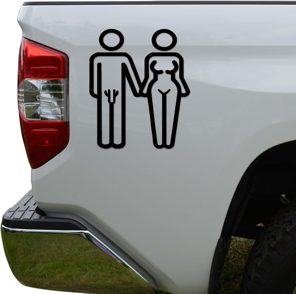 Rosie Decals Nude Couple Nudist Nudity Die Cut Vinyl Decal Sticker For Car Truck Motorcycle Window Bumper Wall Decor Size- [8 inch/20 cm] Tall Color- Matte Black