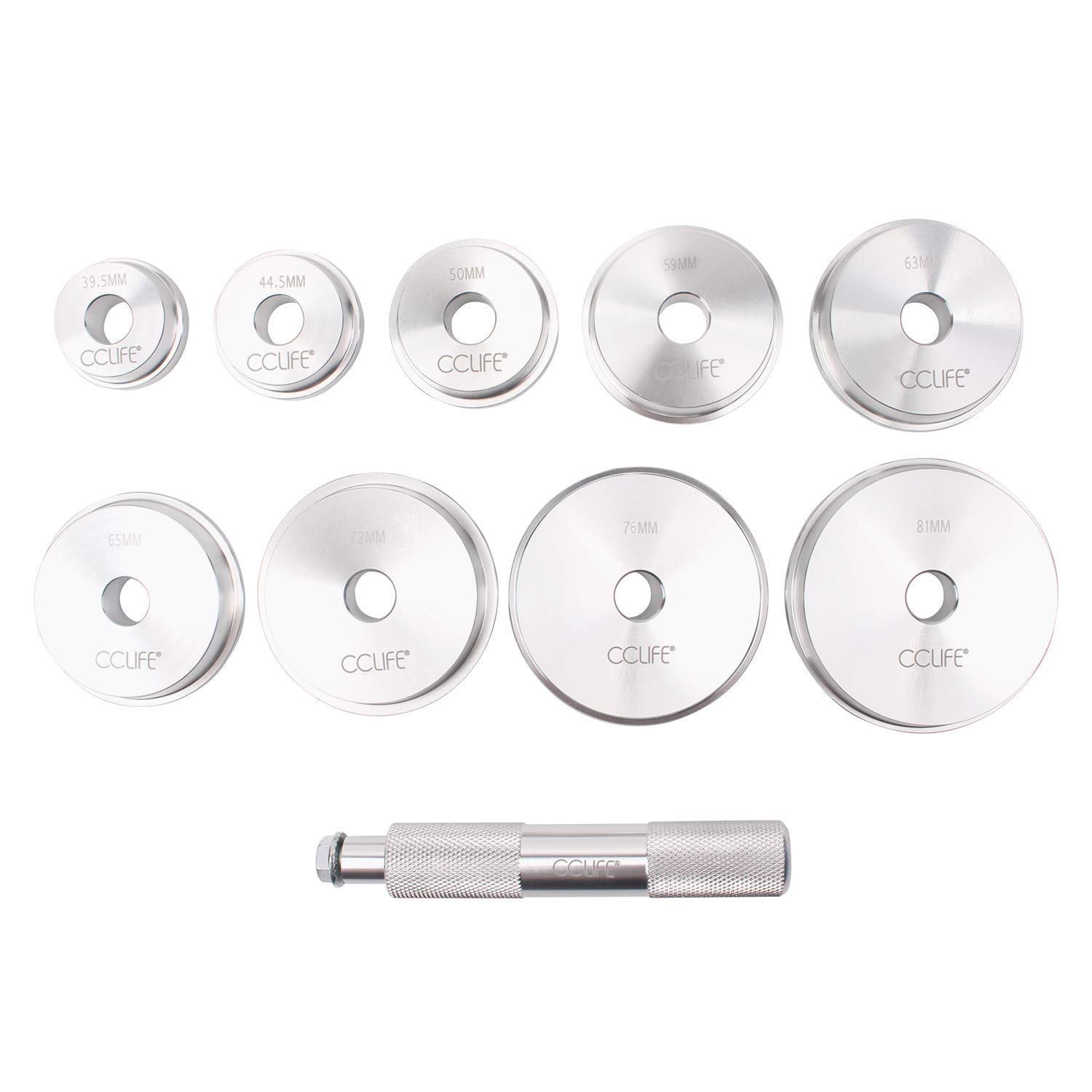 CCLIFE Set de 10 Piezas Punzones de Aluminio para Prensa de Taller, Herramientas para Rodamientos, Casquillos y Sellos de Aceite