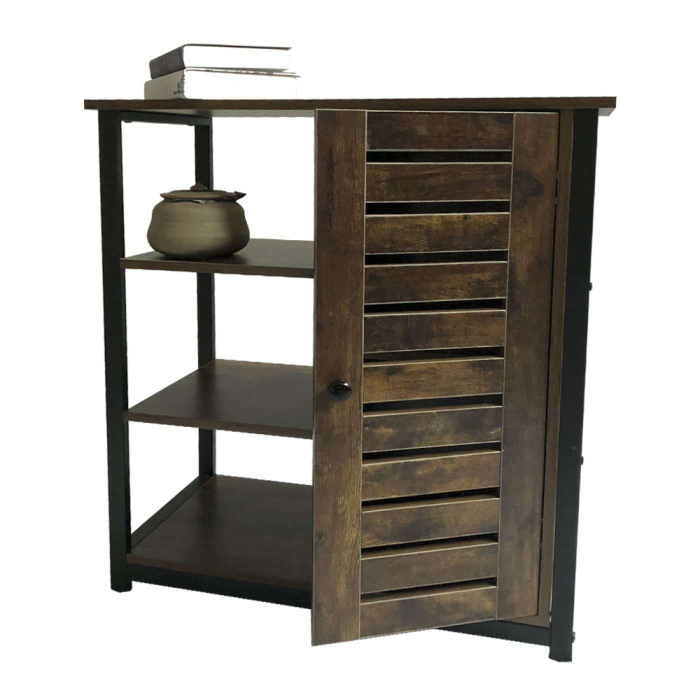Wandschrank Sideboard Beistelltisch Tough - schwarzes Metall braunes Holz