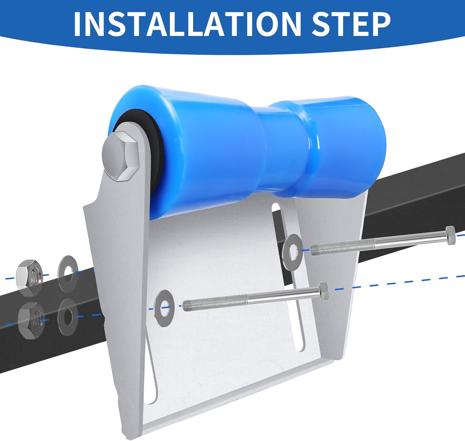 8inch/10inch/12inch Boat Trailer Rollers with Brackets Galvanized Steel Keel Roller Assembly Kit for Easy Water Launch