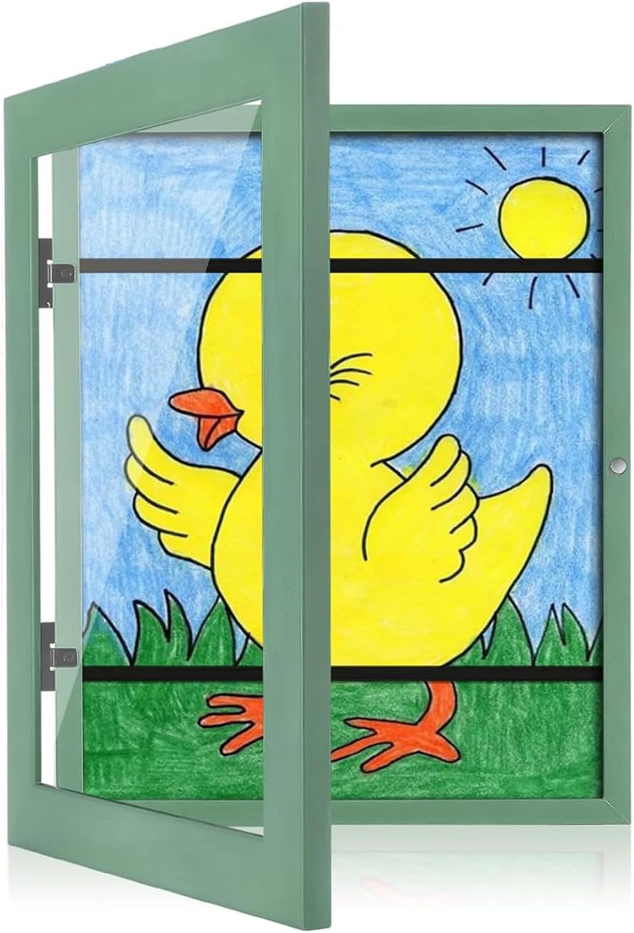 ANTOLE Kids Artwork Picture Frame,A4 Picture Frames Front Opening Frames,Artwork Displays 8.3x11.7 Display Storage Frame for Wall,For Children Drawing Crafting Art Frames (Green)