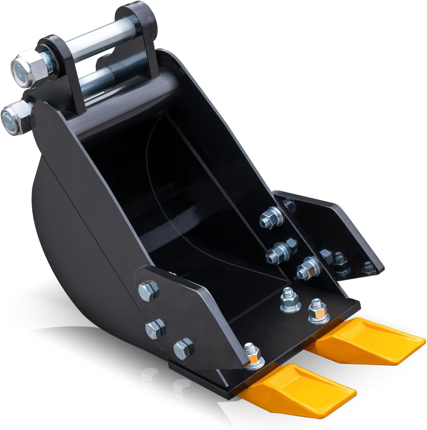 MMS 7.87in/200mm Mini Excavator Attachment, Narrow Backhoe Bucket, Manganese Steel Trench Digger Bucket with Metal Teeth, Suitable for 0.8-1.8 Tons Mini Excavators Digging Soil, Landscaping Work