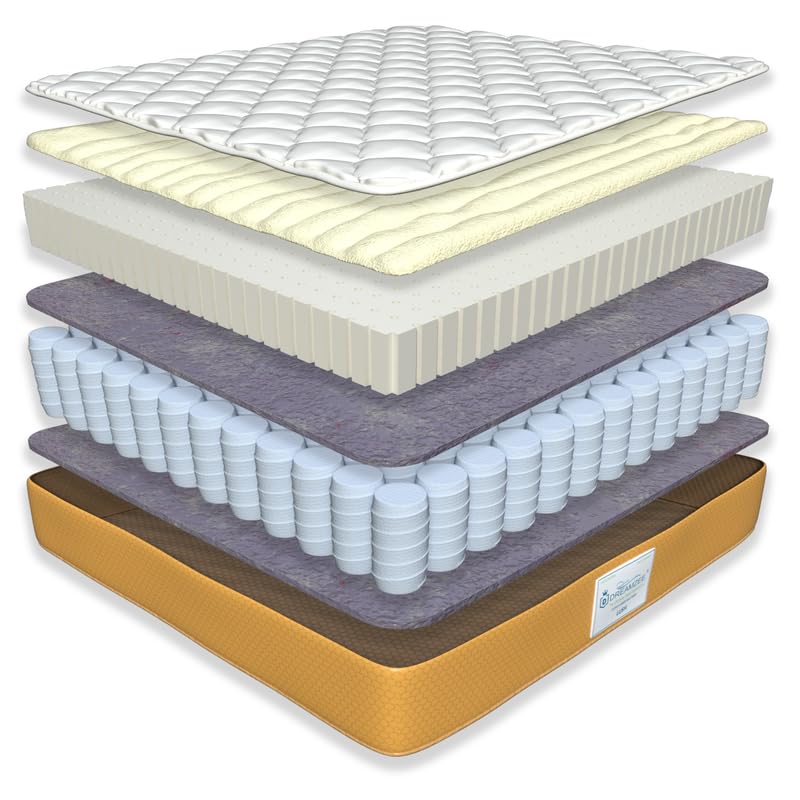Image of DREAMZEE Lush 100% Natural Latex with Pocket Spring Mattress | Medium Soft Comfort | Eco-Institut Certified | Hybrid Series - Queen Size (75x60x10 Inches) | 10 Years Warranty