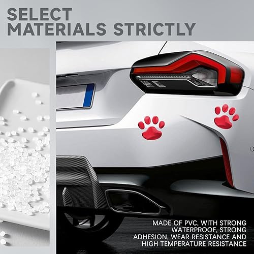 Miniatura 5 de Calcomanía 3D cromada con huella de perro, huella de perro, emblema de automóvil, decoración de automóvil, calcomanías de estilo de huella,