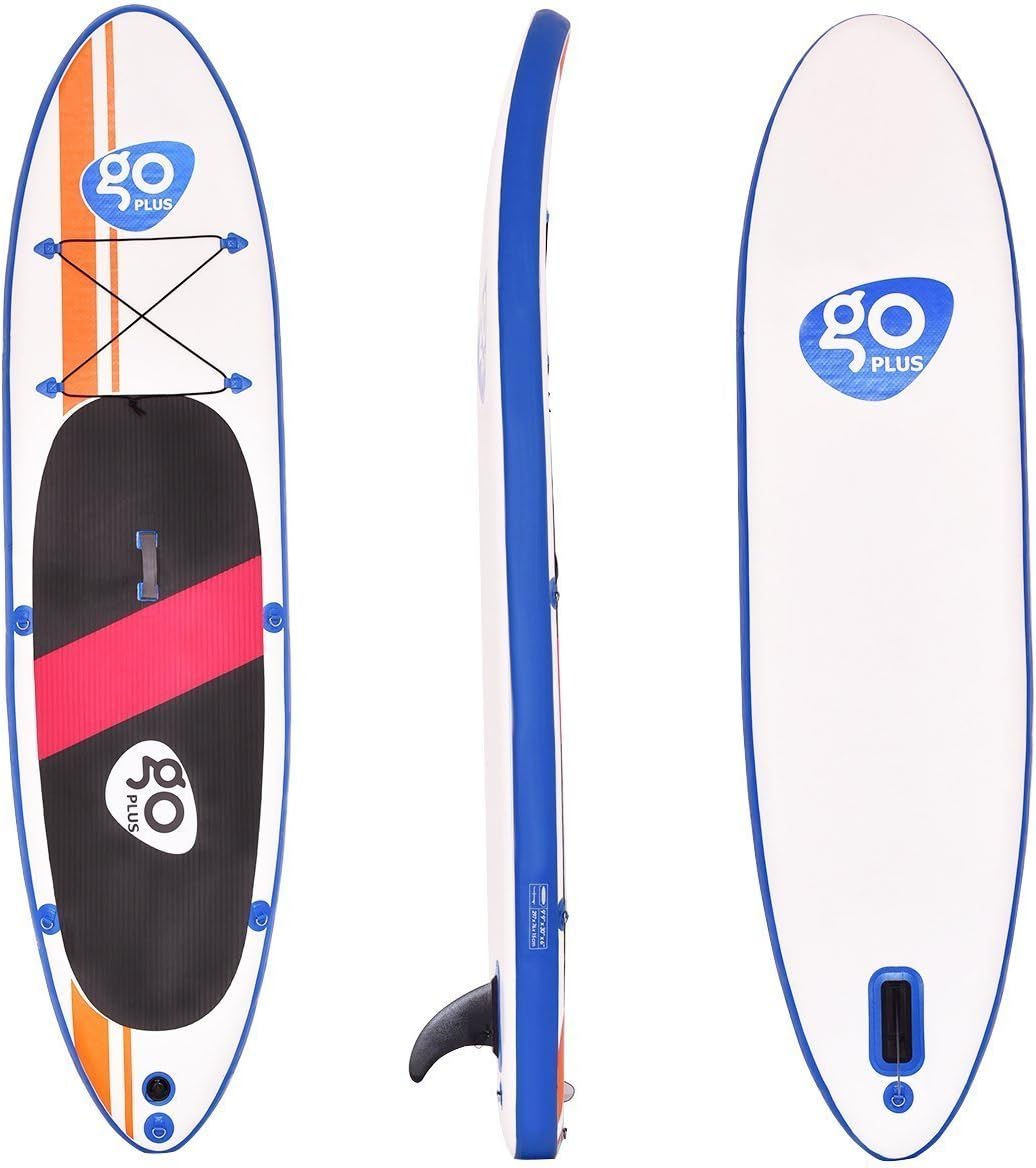 Goplus 10/11ft Inflatable Stand Up Paddle Board, 6 inch Thick Non-Slip Deck, with Free Premium SUP Accessories, Backpack, Adjustable Paddle, Dual-Action Pump, for Beginner and Professional