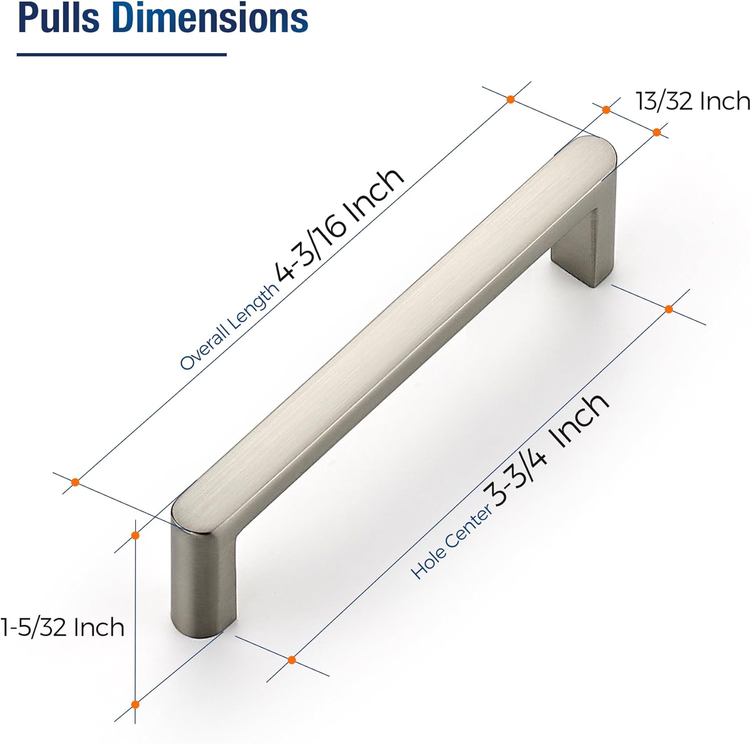 JOY DECOR Cabinet Pulls, 3-3/4 Inch Hole Center, Brushed Nickel, 10 Pack Cabinet Handles – Modern Zinc Alloy Drawer Pulls, Sturdy Ideal for Kitchen Cabinets, Dressers & Bathroom Vanities