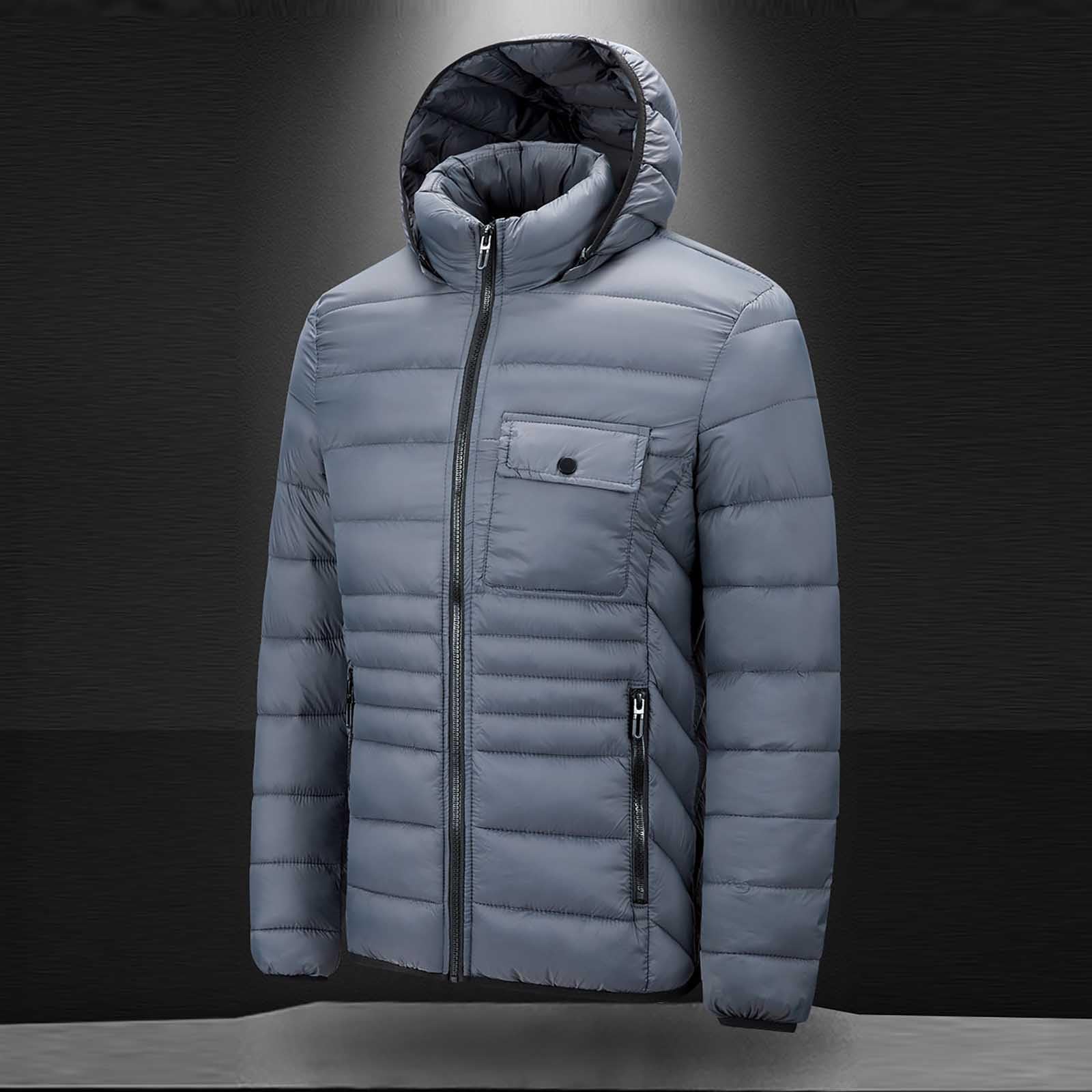 Genérico Cazadoras Hombre Invierno Plumas, Chaquetón Hombre Invierno,Ropa De AlgodóN para Hombre Ropa Acanalada Modelos Informales con Capucha para JóVenes OtoñO E Invierno