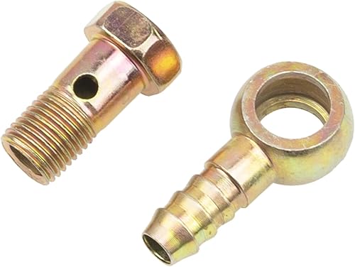 Miniatura 4 de 2 juegos de accesorios de tornillo de púas para manguera de banjo M14, tornillo de banjo, kit de arandela con abrazadera de manguera para automóvil