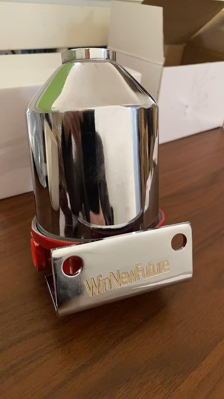 Winnewfuture Inline Canister Large Hot Rod Fuel Filter Housing Frame 3/8 NPT Inlet Outlet Racing 10 Micron Fits for Ford Rat Hot Street Rod SBC BBC