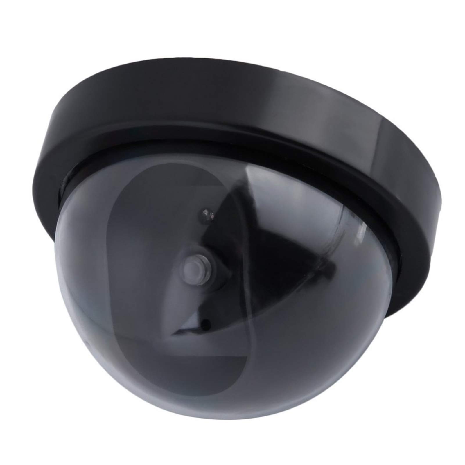 1Pc Telecamera Finta Simulazione Dome, Telecamera di Sorveglianza di Sicurezza con Luce Rossa Lampeggiante (Nero)