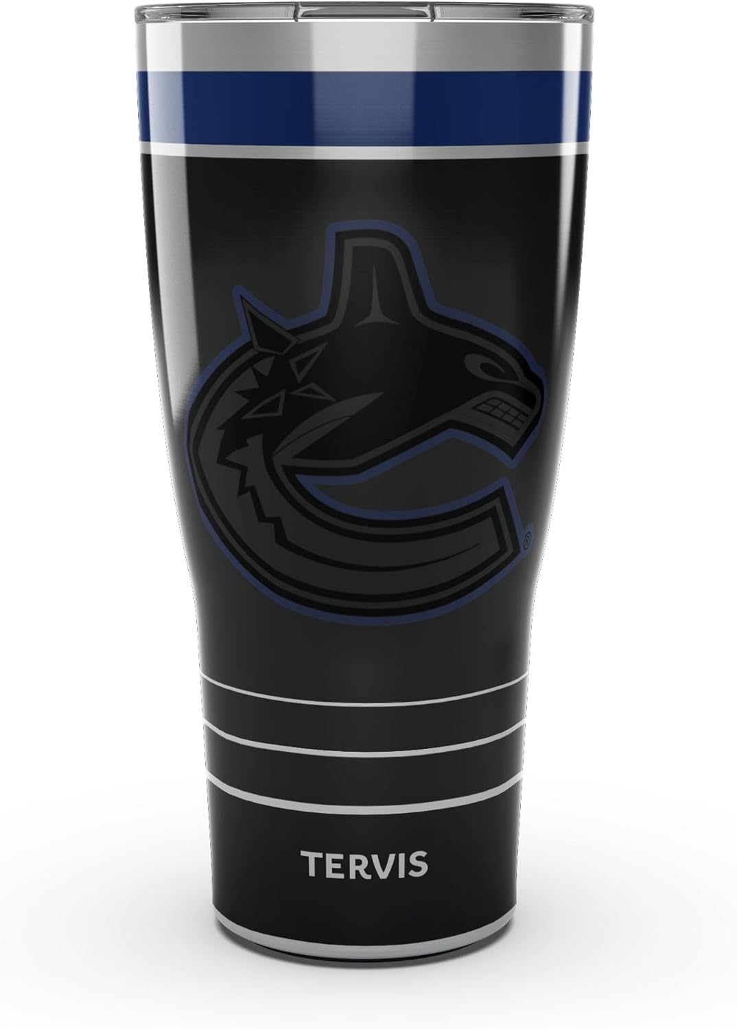 Tervis Traveler NHL Vancouver Canucks - Night Game Triple Insulated Tumbler Travel Cup Keeps Drinks Cold & Hot, 30oz, Stainless Steel