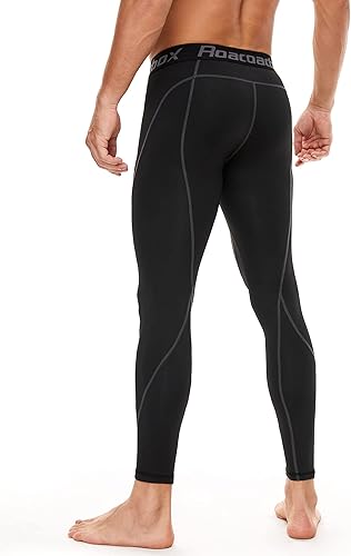 Vista 2 de Roadbox - Paquete de 1, 2 o 3 pantalones de compresión para hombre con capa base atlética, leggings ajustados para correr, yoga y baloncesto