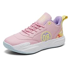 Women's Breathable Mesh Lace Up Platform Basketball Shoes Lightweight Non Slip Shock Absorbing Athletic Running Training Sneakers for Indoor Outdoor Sports Walking Daily