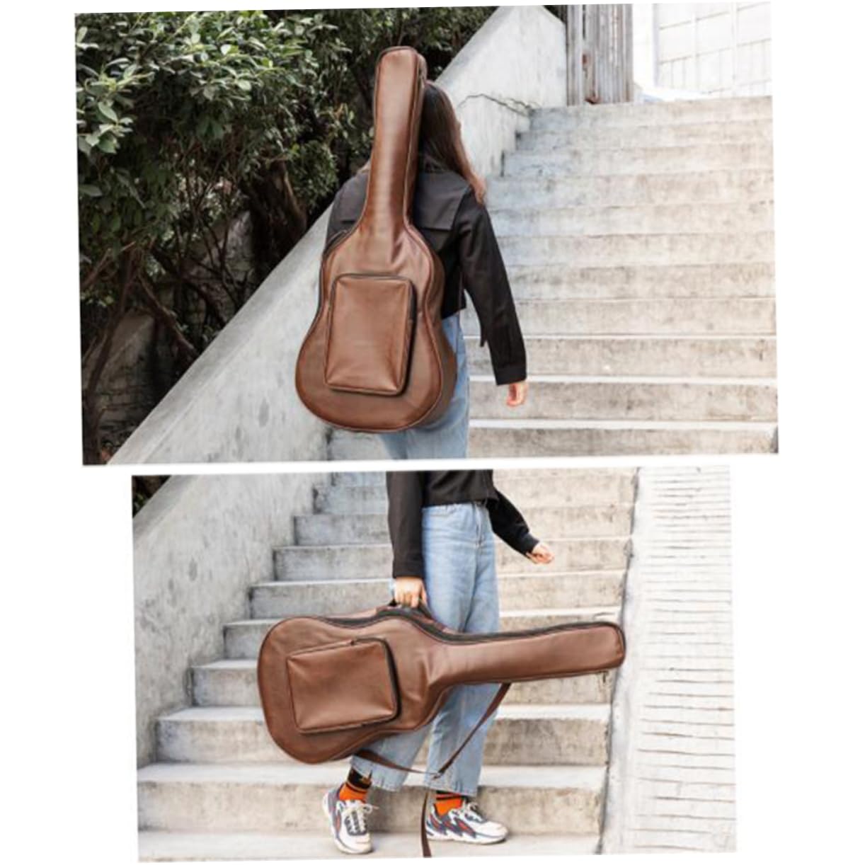 Wasserabweisende Gitarrentasche für Akustikgitarre 41 Zoll mit Doppelseitigem Schultergurt und Großen Außentaschen für Einfaches Reisen und Training